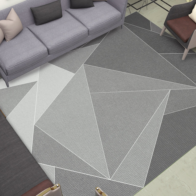 Simple Multi Colored Geo Rug Polypropylene Modern Area Carpet Non-Slip Backing Washable Indoor Rug for Living Room Smoke Gray Clearhalo 'Area Rug' 'Modern' 'Rugs' Rug' 2300522