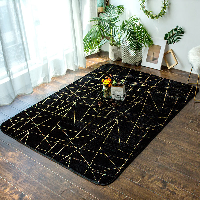 Relaxing Abstract Printed Rug Multi Colored Polypropylene Indoor Rug Anti-Slip Backing Pet Friendly Carpet for Bedroom Black Clearhalo 'Area Rug' 'Modern' 'Rugs' Rug' 2300592