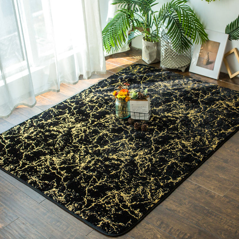 Relaxing Abstract Printed Rug Multi Colored Polypropylene Indoor Rug Anti-Slip Backing Pet Friendly Carpet for Bedroom Gold-Black Clearhalo 'Area Rug' 'Modern' 'Rugs' Rug' 2300594