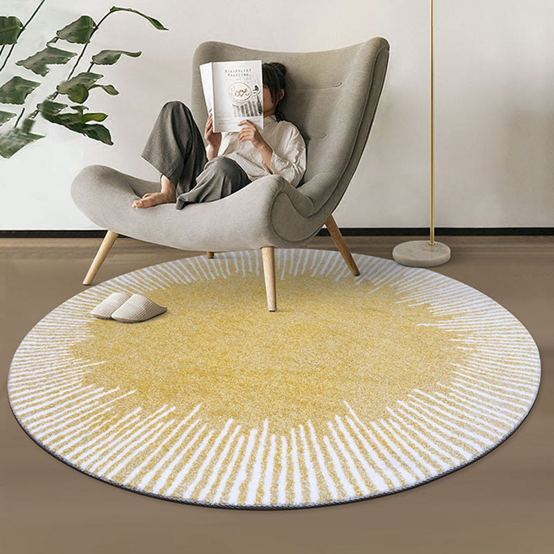 Yellow Contemporary Rug Polypropylene Abstract Printed Area Rug Anti-Slip Backing Washable Area Carpet for Bedroom Clearhalo 'Area Rug' 'Modern' 'Rugs' Rug' 2300610