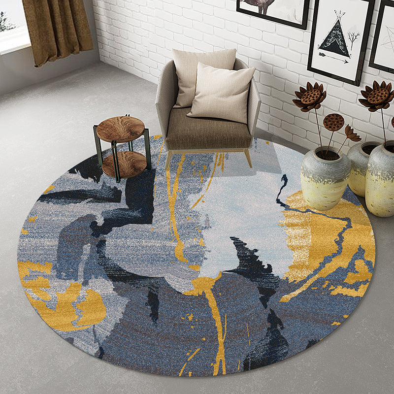 Natural Living Room Rug Multi-Colored Abstract Print Indoor Rug Cotton Blend Easy Care Washable Carpet Silver Gray Clearhalo 'Area Rug' 'Modern' 'Rugs' Rug' 2300618