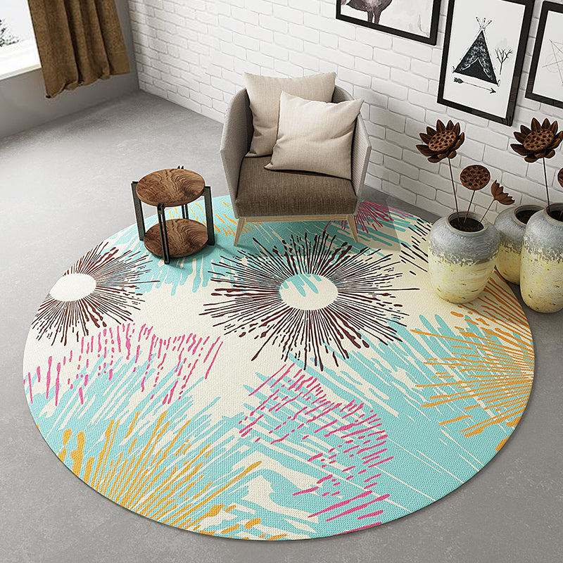 Natural Living Room Rug Multi-Colored Abstract Print Indoor Rug Cotton Blend Easy Care Washable Carpet Blue Clearhalo 'Area Rug' 'Modern' 'Rugs' Rug' 2300624