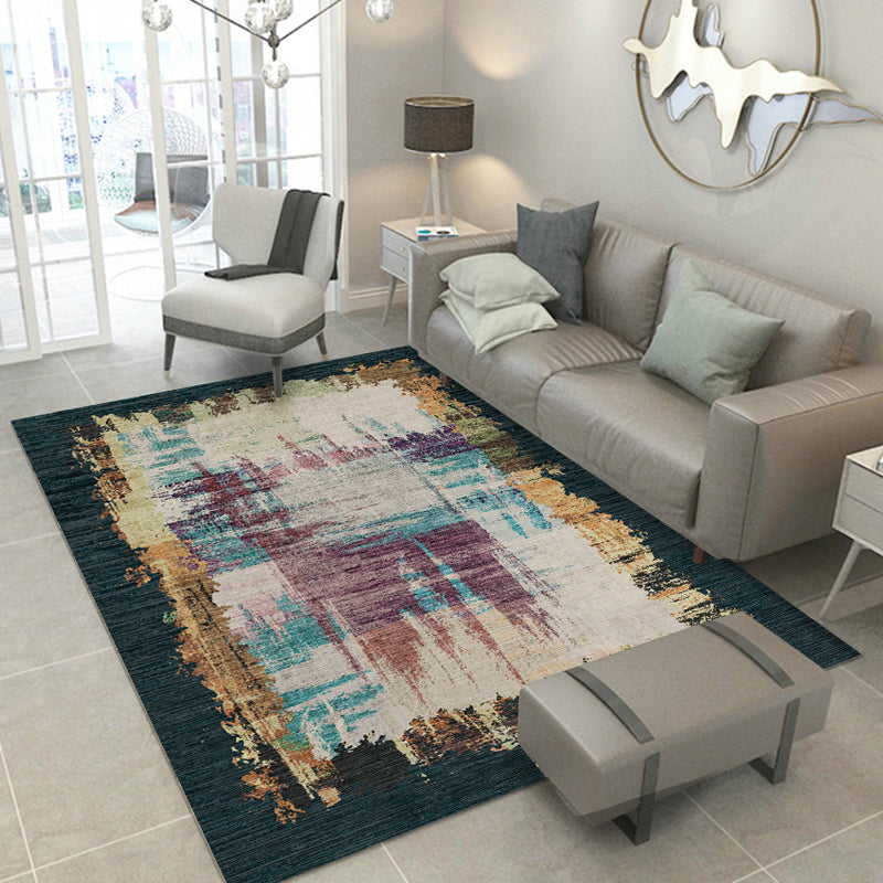 Nordic Parlor Rug Multi Colored Abstract Printed Area Rug Cotton Blend Easy Care Pet Friendly Indoor Rug Red Clearhalo 'Area Rug' 'Modern' 'Rugs' Rug' 2300678