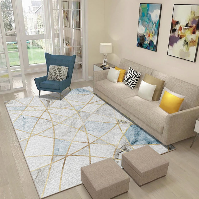 Modern Living Room Rug Multi Colored Geometric Area Rug Cotton Blend Pet Friendly Easy Care Carpet Clearhalo 'Area Rug' 'Modern' 'Rugs' Rug' 2300758