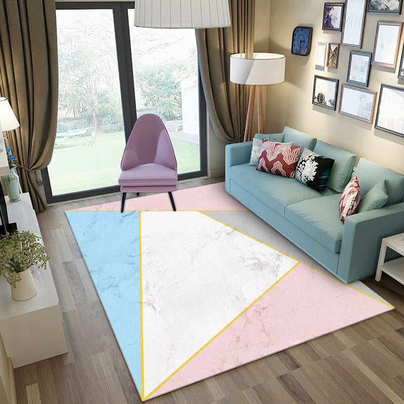 Modern Living Room Rug Multi Colored Geometric Area Rug Cotton Blend Pet Friendly Easy Care Carpet Clearhalo 'Area Rug' 'Modern' 'Rugs' Rug' 2300760