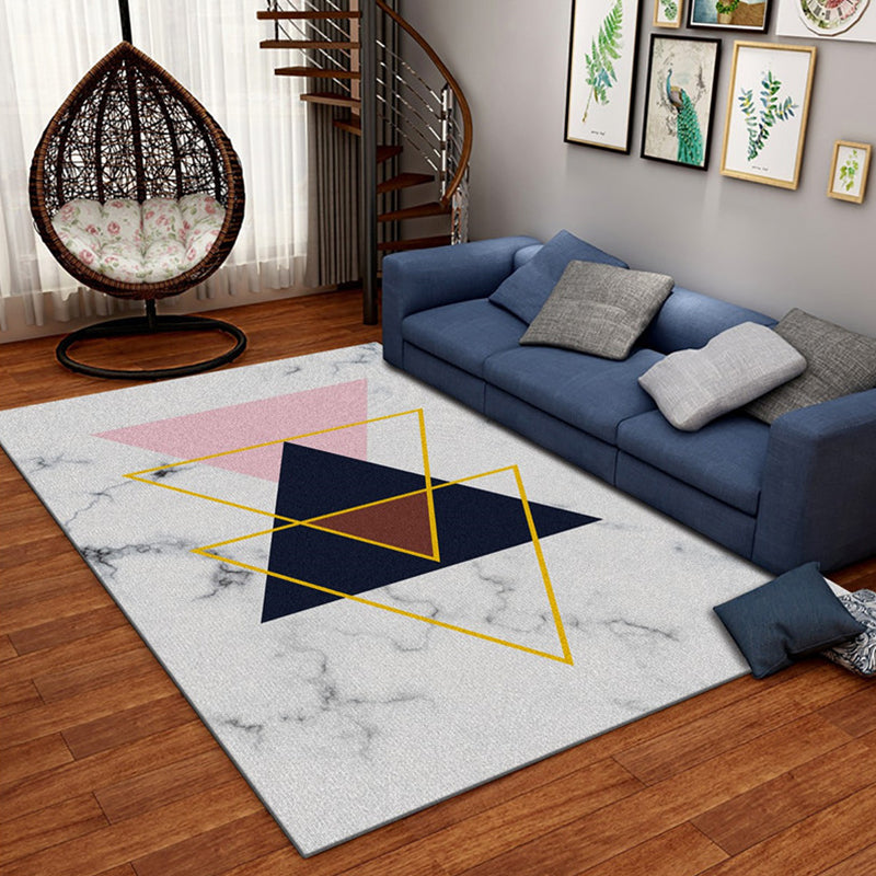 Modern Living Room Rug Multi Colored Geometric Area Rug Cotton Blend Pet Friendly Easy Care Carpet Clearhalo 'Area Rug' 'Modern' 'Rugs' Rug' 2300762