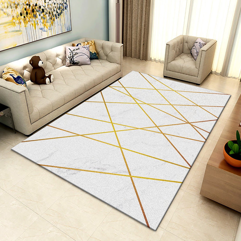 Modern Living Room Rug Multi Colored Geometric Area Rug Cotton Blend Pet Friendly Easy Care Carpet Gold Clearhalo 'Area Rug' 'Modern' 'Rugs' Rug' 2300767