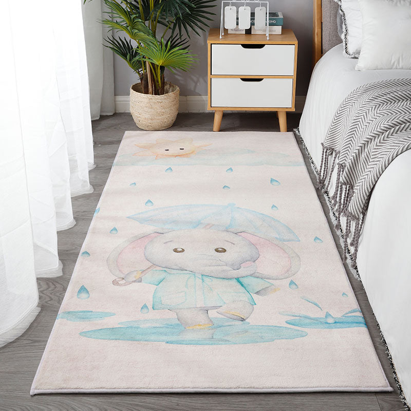 Multi Colored Relaxing Rug Polypropylene Cartoon Print Area Rug Non-Slip Backing Pet Friendly Washable Carpet for Room Light Blue Clearhalo 'Area Rug' 'Modern' 'Rugs' Rug' 2300951