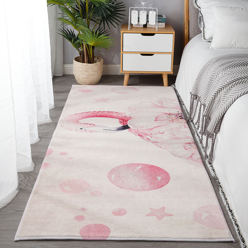 Multi Colored Relaxing Rug Polypropylene Cartoon Print Area Rug Non-Slip Backing Pet Friendly Washable Carpet for Room Pink Clearhalo 'Area Rug' 'Modern' 'Rugs' Rug' 2300959