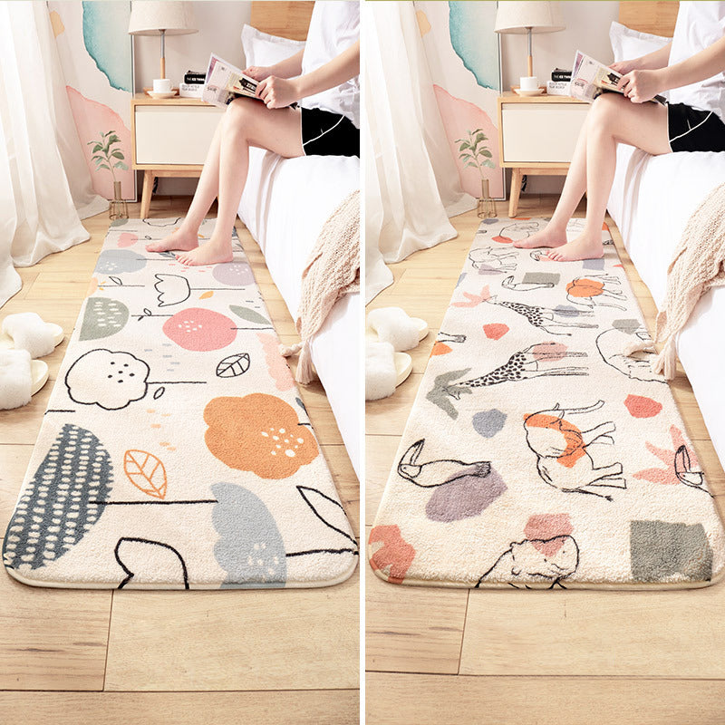 Trendy Plant Printed Rug Multi Colored Lamb Wool Area Carpet Anti-Slip Backing Easy Care Washable Rug for Bedroom Clearhalo 'Area Rug' 'Modern' 'Rugs' Rug' 2300963