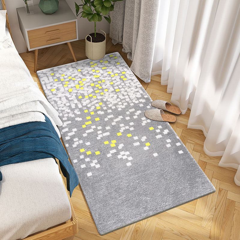 Nordic Bedroom Rug Multi Colored Plaid Printed Area Rug Polyster Non-Slip Backing Pet Friendly Indoor Rug Clearhalo 'Area Rug' 'Modern' 'Rugs' Rug' 2301042