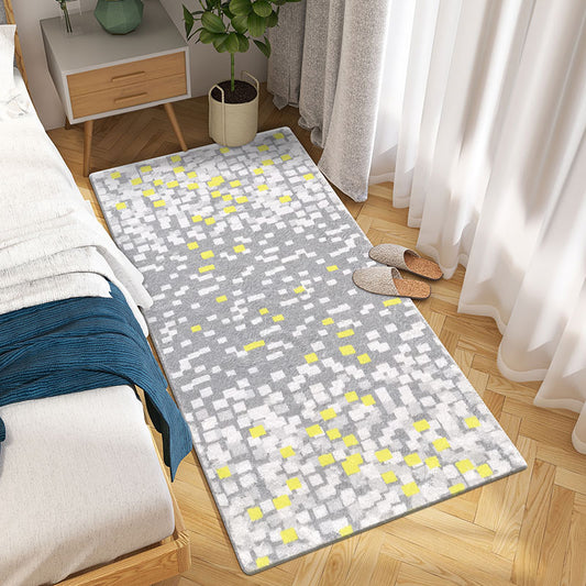 Nordic Bedroom Rug Multi Colored Plaid Printed Area Rug Polyster Non-Slip Backing Pet Friendly Indoor Rug Gray-White Clearhalo 'Area Rug' 'Modern' 'Rugs' Rug' 2301043