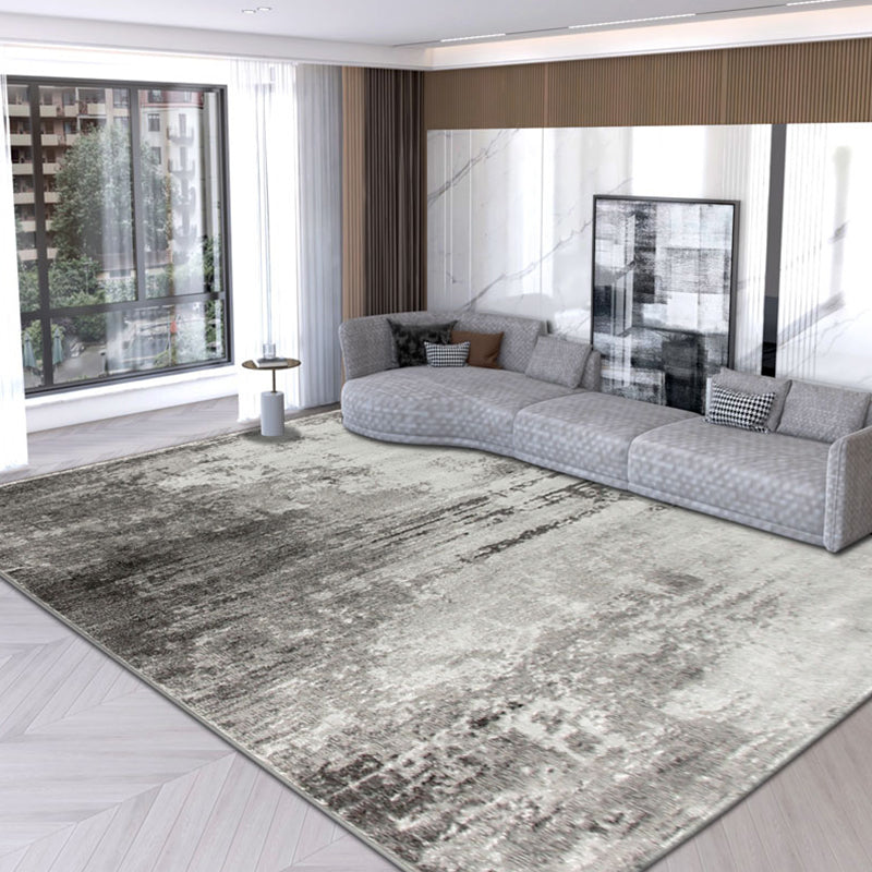 Steampunk Living Room Rug Multi Color Abstract Pattern Area Carpet Polyster Easy Care Pet Friendly Indoor Rug Smoke Gray Clearhalo 'Area Rug' 'Rug' 2301145