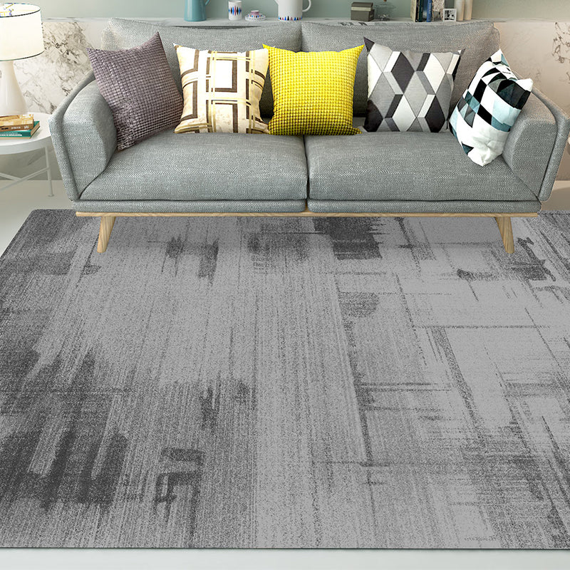 Natural Living Room Rug Multi Colored Abstract Pattern Area Rug Cotton Blend Easy Care Washable Pet Friendly Carpet Light Gray-Black Clearhalo 'Area Rug' 'Rug' 2301213