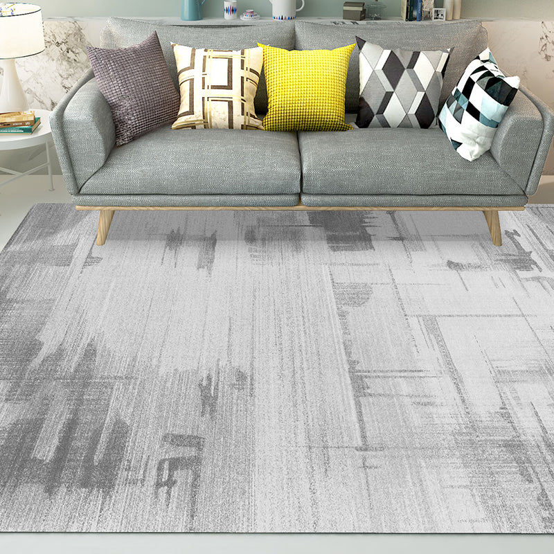 Natural Living Room Rug Multi Colored Abstract Pattern Area Rug Cotton Blend Easy Care Washable Pet Friendly Carpet Gray-White Clearhalo 'Area Rug' 'Rug' 2301214