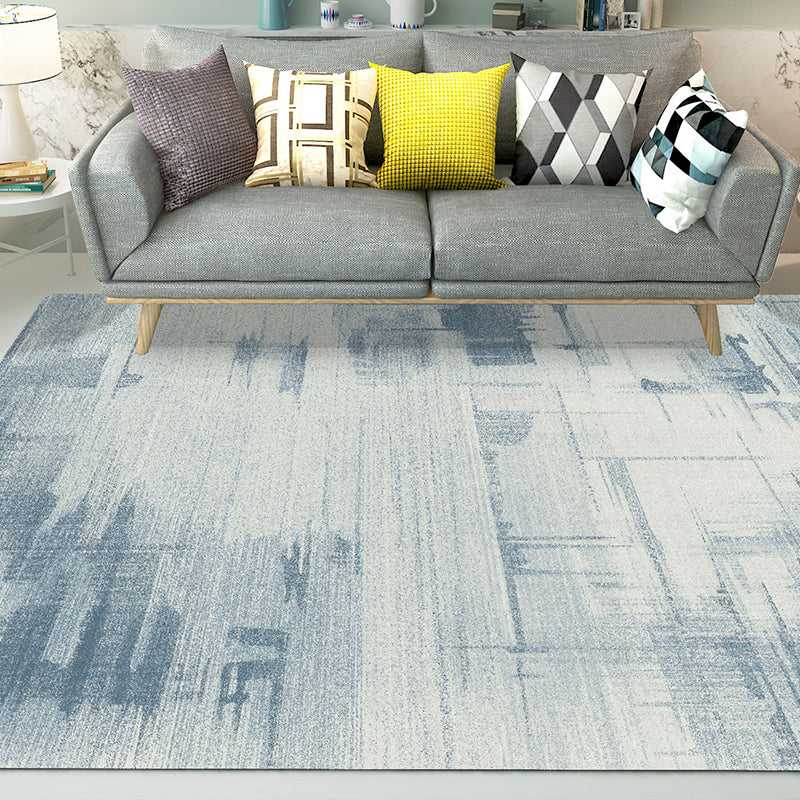 Natural Living Room Rug Multi Colored Abstract Pattern Area Rug Cotton Blend Easy Care Washable Pet Friendly Carpet Dark Blue-Gray Clearhalo 'Area Rug' 'Rug' 2301222