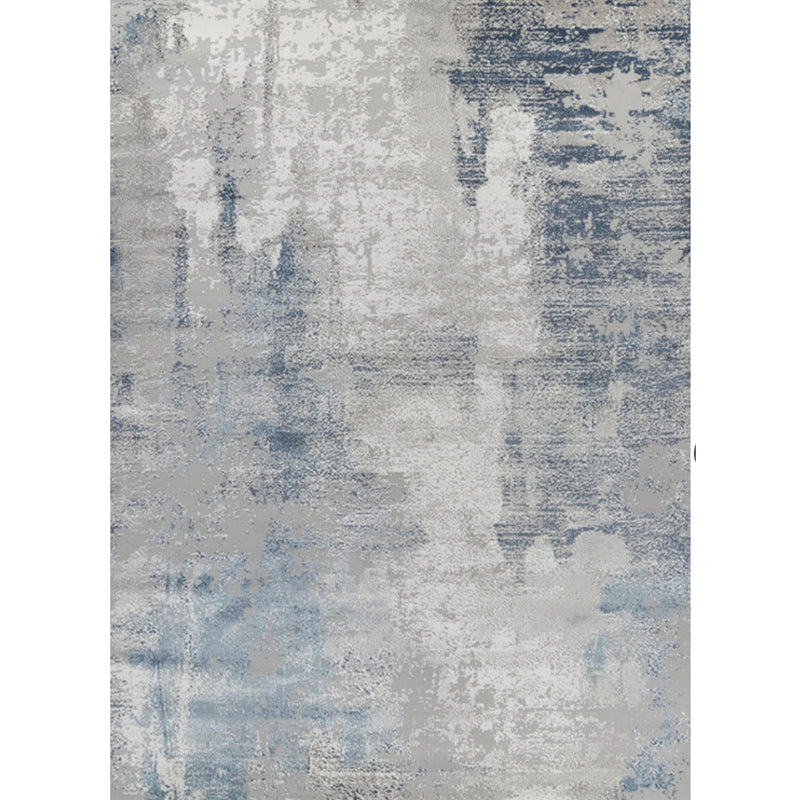 Industrial Living Room Rug Multi Color Abstract Rug Cotton Blend