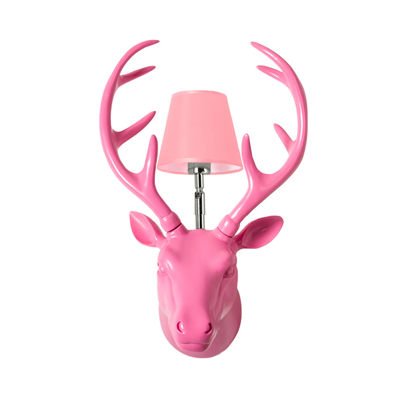 Elk Restaurant Wall Lamp Traditional Resin 1 Light Black/Pink/Blue Sconce Light Fixture with Glass Shade Clearhalo 'Wall Lamps & Sconces' 'Wall Lights' Lighting' 230367