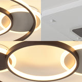 Black and White Round Flush Mount Lamp Modern Led Metal Flush Mount Light Fixture for Bedroom in White/Warm Light Clearhalo 'Ceiling Lights' 'Close To Ceiling Lights' 'Close to ceiling' 'Semi-flushmount' Lighting' 230395