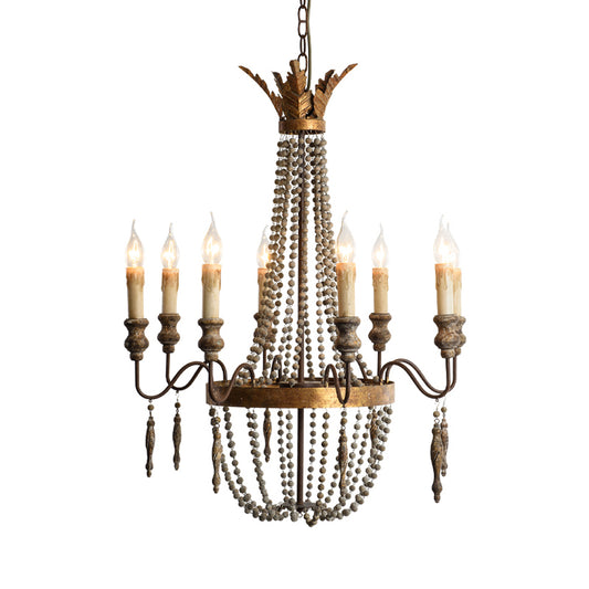 Rust Spur Empire Chandelier Traditional Metal 8/10 Bulbs Pendant Light Fixture for Living Room Clearhalo 'Ceiling Lights' 'Chandeliers' Lighting' options 230445