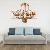 Rustic Gourd Hanging Chandelier Metal 6 Bulbs Suspension Light in Brass for Dining Room Clearhalo 'Ceiling Lights' 'Chandeliers' Lighting' options 230556