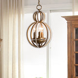 Gourd Metal Hanging Chandelier Retro 3 Heads Brass Ceiling Pendant Light with Crystal Bead Clearhalo 'Ceiling Lights' 'Chandeliers' Lighting' options 230700