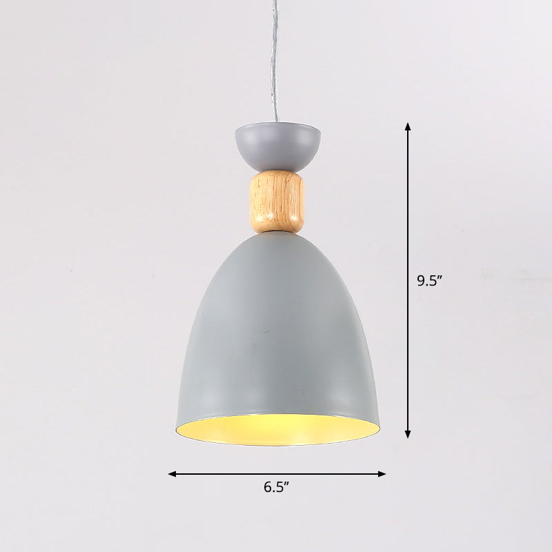 Bell Dining Room Down Lighting Pendant Metal Single-Bulb Nordic Style Hanging Light Clearhalo 'Ceiling Lights' 'Pendant Lights' 'Pendants' Lighting' 2307386