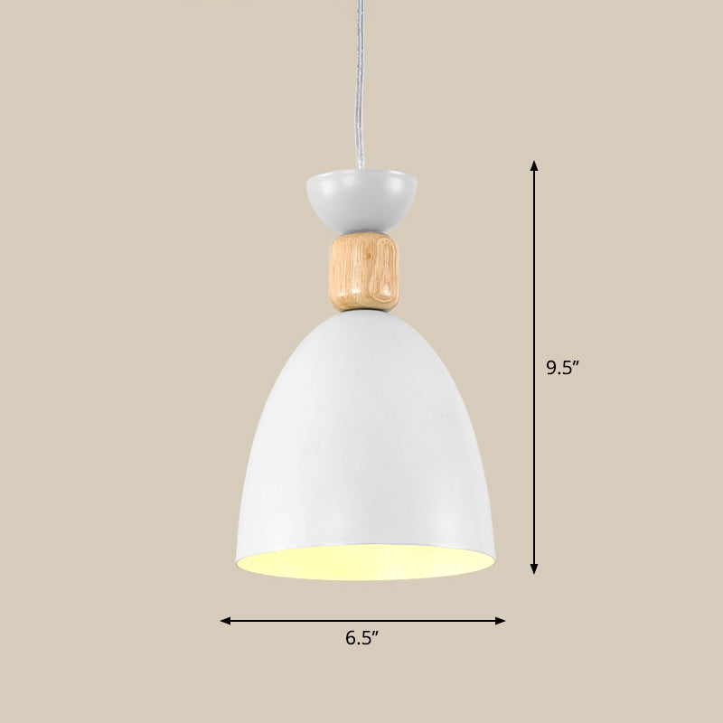 Bell Dining Room Down Lighting Pendant Metal Single-Bulb Nordic Style Hanging Light Clearhalo 'Ceiling Lights' 'Pendant Lights' 'Pendants' Lighting' 2307388