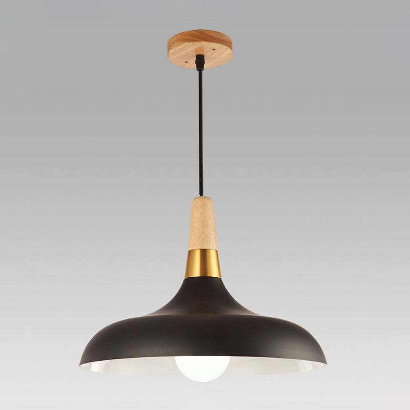 Swell Shade Commercial Pendant Lighting Nordic Metal 1 Bulb Ceiling Light for Restaurant Clearhalo 'Ceiling Lights' 'Pendant Lights' 'Pendants' Lighting' 2307391