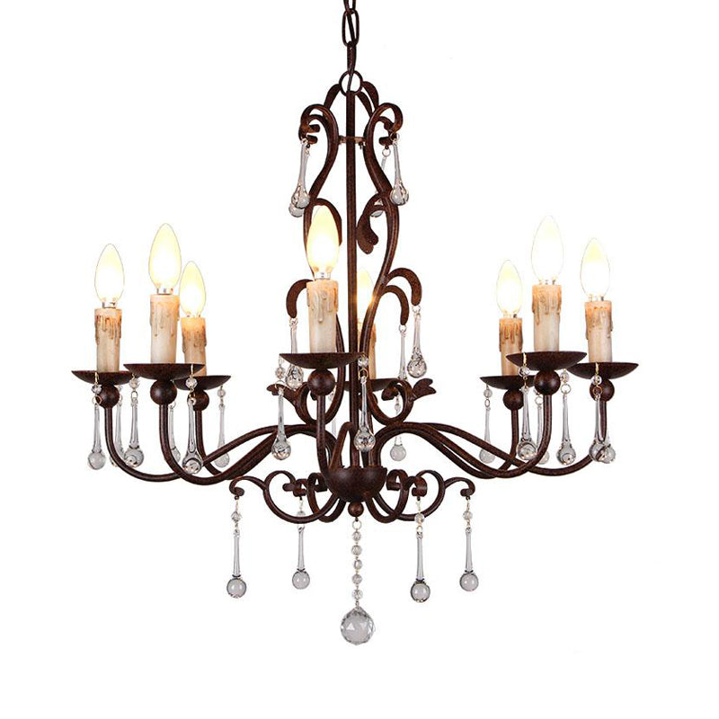 Modernism Sputnik Ceiling Chandelier Crystal 6/8 Heads Hanging Light Fixture in Black for Bedroom Clearhalo 'Ceiling Lights' 'Chandeliers' Lighting' options 230744