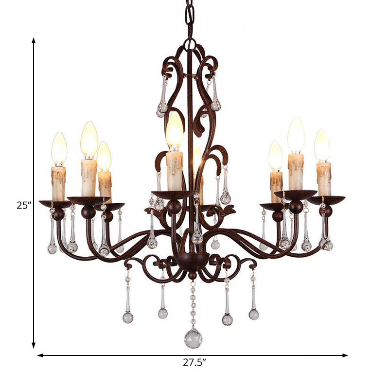 Modernism Sputnik Ceiling Chandelier Crystal 6/8 Heads Hanging Light Fixture in Black for Bedroom Clearhalo 'Ceiling Lights' 'Chandeliers' Lighting' options 230745