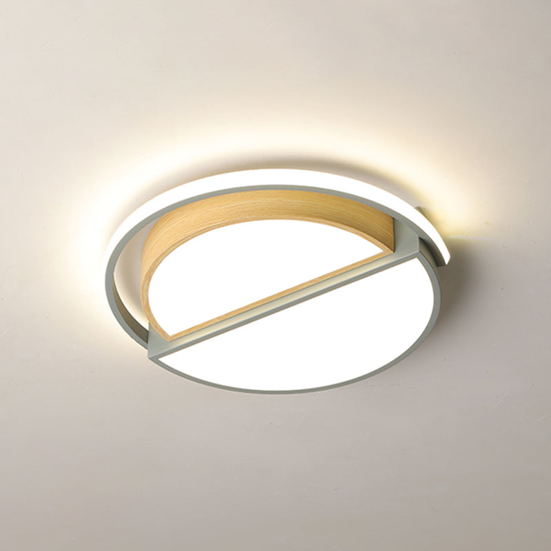 LED Round Flush Ceiling Light Nordic Creative Acrylic Flush Mount Lighting for Bedroom Grey 16.5" Warm Clearhalo 'Ceiling Lights' 'Close To Ceiling Lights' 'Close to ceiling' 'Flush mount' Lighting' 2307459