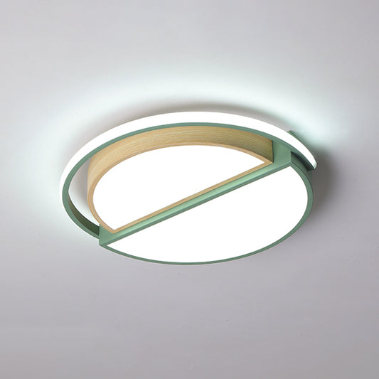 LED Round Flush Ceiling Light Nordic Creative Acrylic Flush Mount Lighting for Bedroom Green 20.5" White Clearhalo 'Ceiling Lights' 'Close To Ceiling Lights' 'Close to ceiling' 'Flush mount' Lighting' 2307463