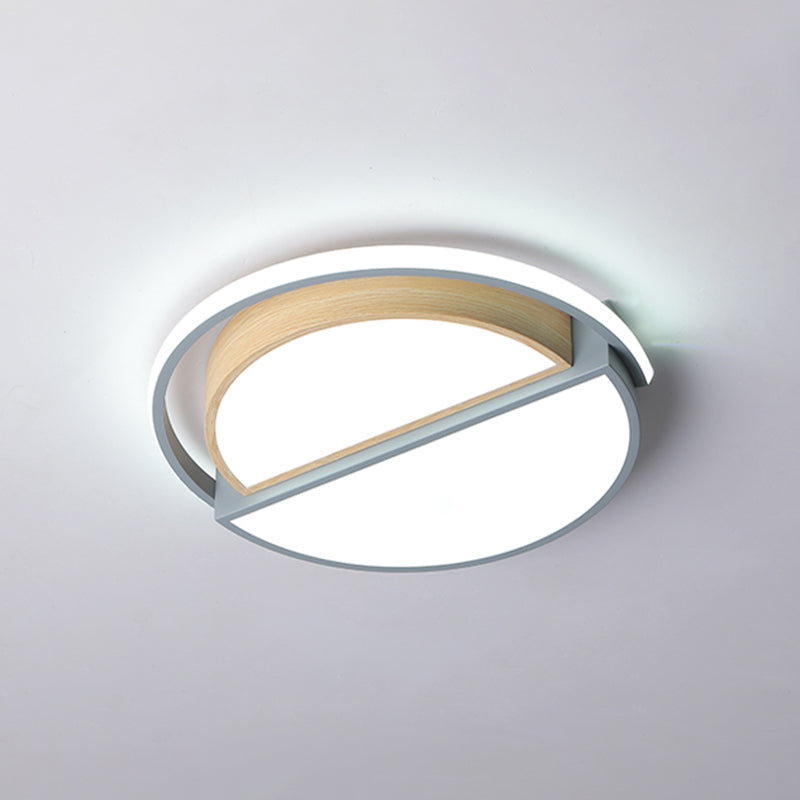 LED Round Flush Ceiling Light Nordic Creative Acrylic Flush Mount Lighting for Bedroom Grey 16.5" White Clearhalo 'Ceiling Lights' 'Close To Ceiling Lights' 'Close to ceiling' 'Flush mount' Lighting' 2307466