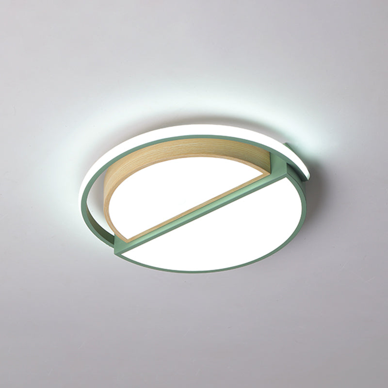 LED Round Flush Ceiling Light Nordic Creative Acrylic Flush Mount Lighting for Bedroom Green 16.5" White Clearhalo 'Ceiling Lights' 'Close To Ceiling Lights' 'Close to ceiling' 'Flush mount' Lighting' 2307467