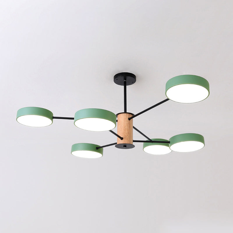 Nordic Branching Chandelier Lighting Acrylic Living Room LED Hanging Ceiling Light 6 Green Clearhalo 'Ceiling Lights' 'Chandeliers' Lighting' options 2307618_5a876c2b-ea72-498b-a0ed-bbc48fa2e798