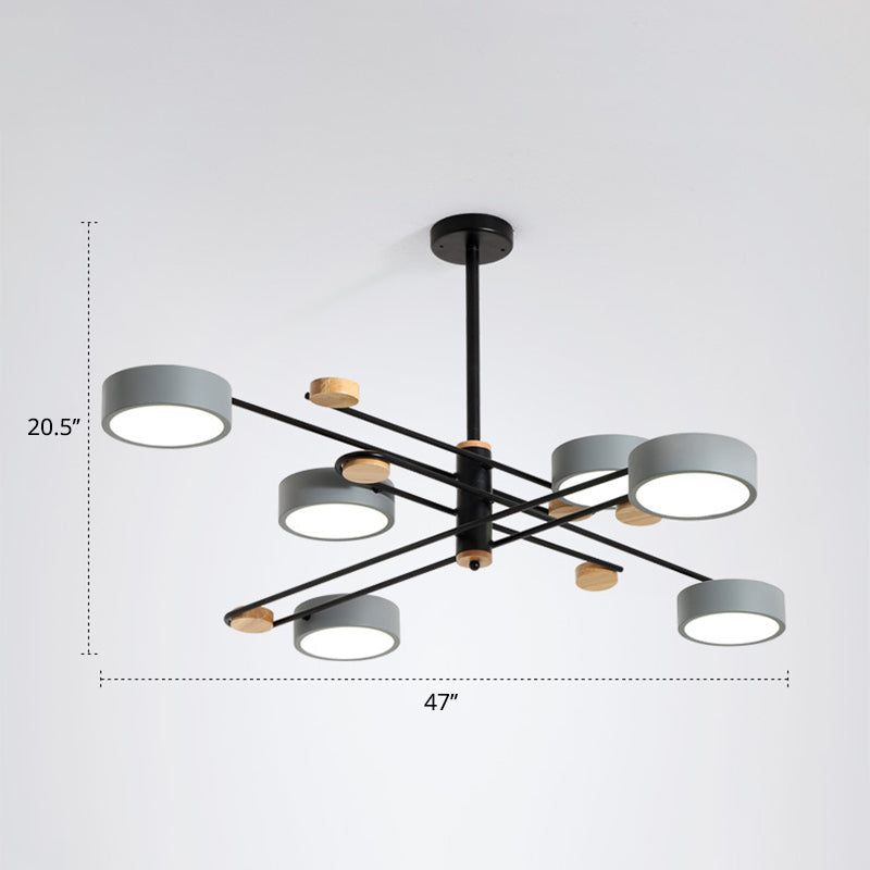 Criss-Cross LED Chandelier Nordic Novelty Metal 6-Light Living Room Hanging Lamp Clearhalo 'Ceiling Lights' 'Chandeliers' Lighting' options 2307626