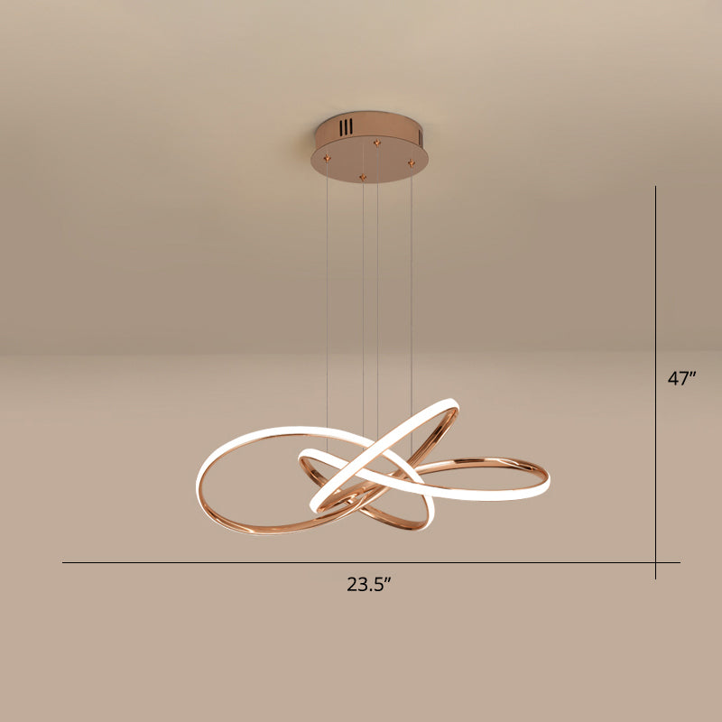 Simplicity Elegant LED Hanging Lamp Twisting Pendant Chandelier with Acrylic Shade Clearhalo 'Ceiling Lights' 'Chandeliers' 'Modern Chandeliers' 'Modern' Lighting' 2307756