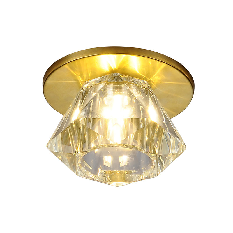 Gemstone Shaped Ceiling Flush Mount Simple Clear Crystal Hallway Flush Light Fixture Clearhalo 'Ceiling Lights' 'Close To Ceiling Lights' 'Close to ceiling' 'Flush mount' Lighting' 2307964