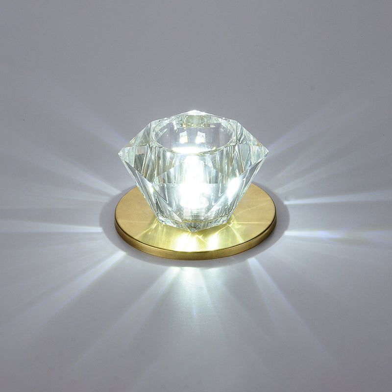 Gemstone Shaped Ceiling Flush Mount Simple Clear Crystal Hallway Flush Light Fixture Clear White Clearhalo 'Ceiling Lights' 'Close To Ceiling Lights' 'Close to ceiling' 'Flush mount' Lighting' 2307965