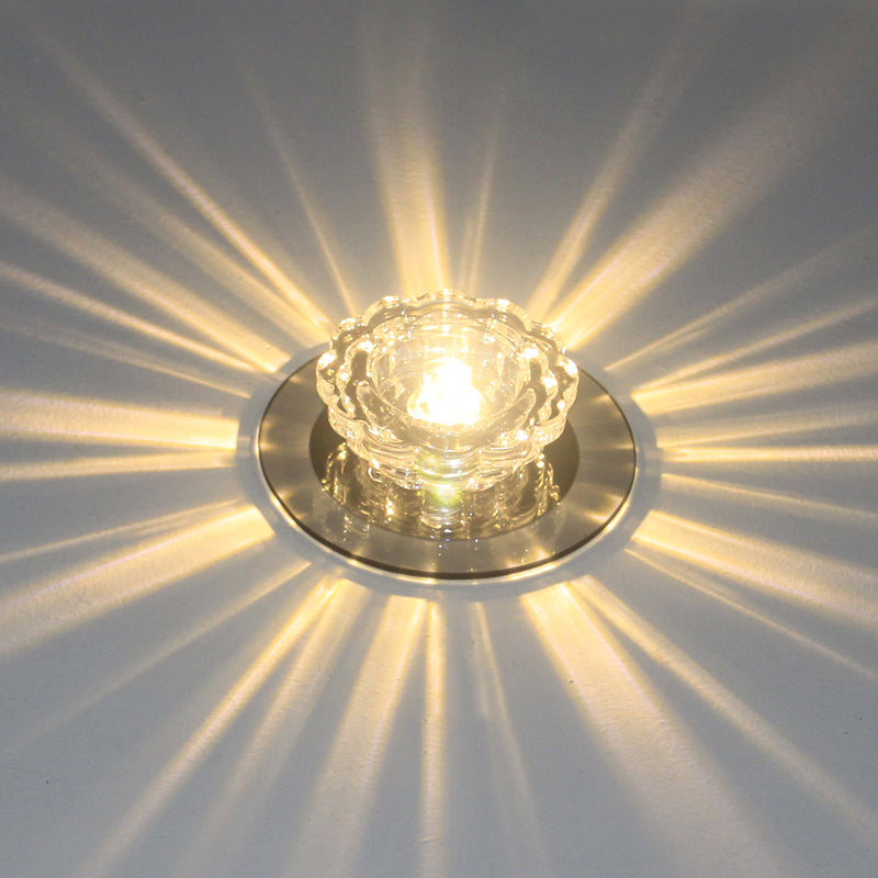 Scalloped Flush Ceiling Light Minimalist Crystal Clear Flush Mount Fixture for Corridor Clear Warm Clearhalo 'Ceiling Lights' 'Close To Ceiling Lights' 'Close to ceiling' 'Flush mount' Lighting' 2307974