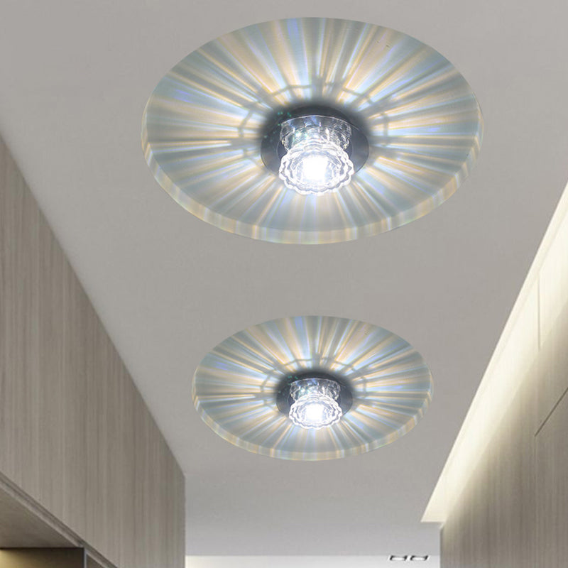 Scalloped Flush Ceiling Light Minimalist Crystal Clear Flush Mount Fixture for Corridor Clearhalo 'Ceiling Lights' 'Close To Ceiling Lights' 'Close to ceiling' 'Flush mount' Lighting' 2307975