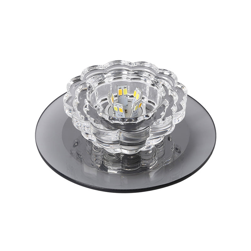 Scalloped Flush Ceiling Light Minimalist Crystal Clear Flush Mount Fixture for Corridor Clearhalo 'Ceiling Lights' 'Close To Ceiling Lights' 'Close to ceiling' 'Flush mount' Lighting' 2307976