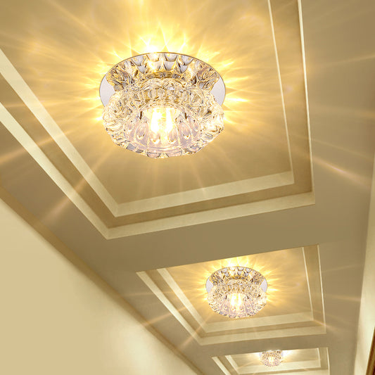 Flower Corridor Flush Mount Lamp Clear Crystal Minimalist LED Ceiling Flush Light Clearhalo 'Ceiling Lights' 'Close To Ceiling Lights' 'Close to ceiling' 'Flush mount' Lighting' 2307982