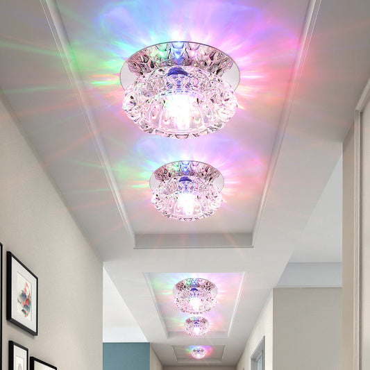 Flower Corridor Flush Mount Lamp Clear Crystal Minimalist LED Ceiling Flush Light Clear Multi Color Clearhalo 'Ceiling Lights' 'Close To Ceiling Lights' 'Close to ceiling' 'Flush mount' Lighting' 2307986