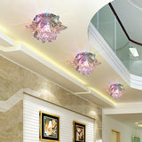 Clear Flowering LED Ceiling Lamp Modernism Crystal Flush Mounted Light for Hallway Clear Multi Color Clearhalo 'Ceiling Lights' 'Close To Ceiling Lights' 'Close to ceiling' 'Flush mount' Lighting' 2308012