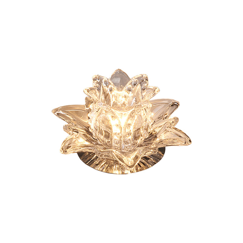 Clear Flowering LED Ceiling Lamp Modernism Crystal Flush Mounted Light for Hallway Clearhalo 'Ceiling Lights' 'Close To Ceiling Lights' 'Close to ceiling' 'Flush mount' Lighting' 2308014