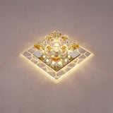 Acrylic Square Led Flush Mount Fixture Modern Clear Ceiling Mounted Lamp with Flower Crystal Shade Clear Warm Clearhalo 'Ceiling Lights' 'Close To Ceiling Lights' 'Close to ceiling' 'Flush mount' Lighting' 2308033