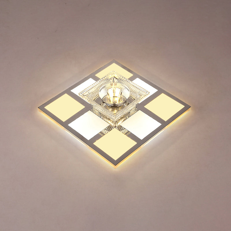 Ultra-Thin Flush Mount Spotlight Modern Clear Crystal Flushmount Ceiling Lamp for Corridor Clear C Clearhalo 'Ceiling Lights' 'Close To Ceiling Lights' 'Close to ceiling' 'Flush mount' Lighting' 2308086