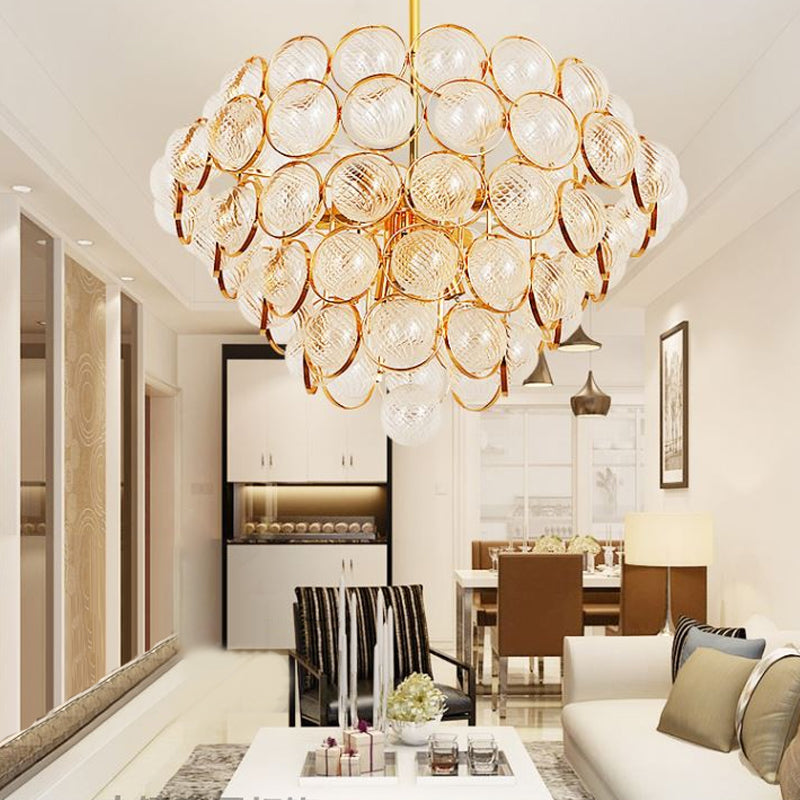 23.5"/33.5" Wide Bubble Chandelier Lamp Modernism Crystal Beige LED Pendant Lighting Fixture for Bedroom Clearhalo 'Ceiling Lights' 'Chandeliers' Lighting' options 230840